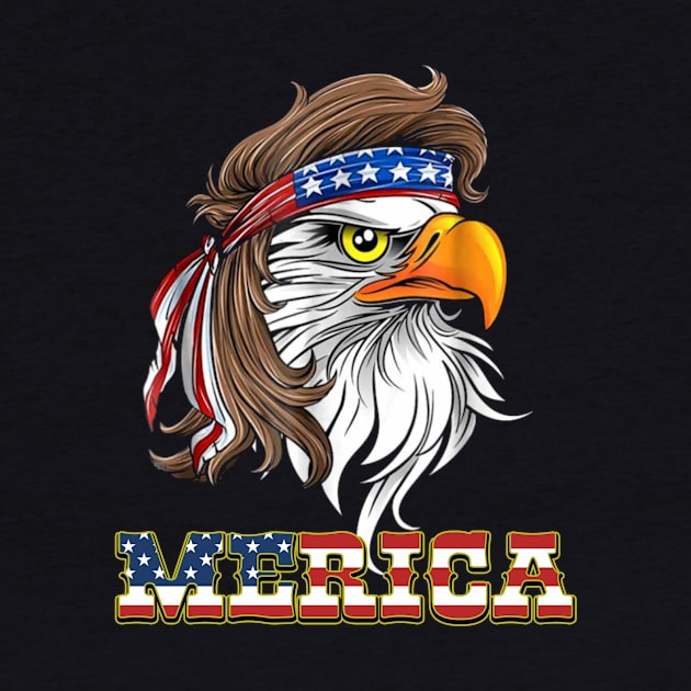 Eagle Mullet 4th of July American Flag by Tianna Bahringer